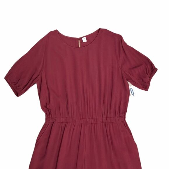 NWT OLD NAVY Burgundy Short Sleeve Jumpsuit Size L - Picture 5 of 10